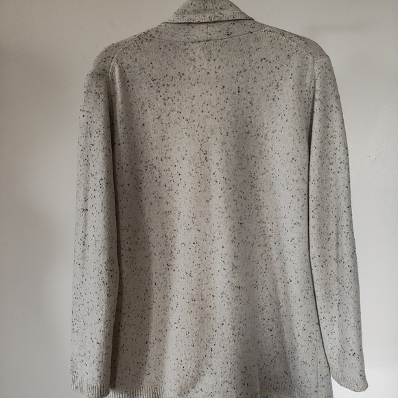 Club Monaco Cashmere Blend Open Front Cardigan Sweater Cream Speckled Medium - Picture 6 of 11